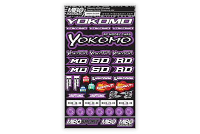 Yokomo Drift Design Pre-Cut Stickers by MM (4 Color Options, Larger A5 size)