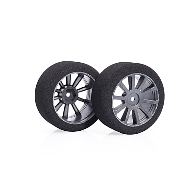 Matrix Rear 1/10 Foam Tires with Air Carbon Rims - 37 Shore, Standard Diameter (2pcs)