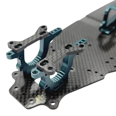 RC Maker Carbon Wide Upper Bulkhead for Mugen MTC-2R (Less Caster in Rear and Wider, 2pcs)