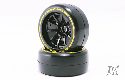 Sweep 1/10 Formula 1 Front Low Profile Tires Pre-Glued Medium Compound 27mm (2pcs)