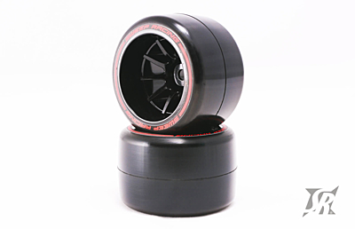 Sweep 1/10 Formula 1 Rear Low Profile Tires Pre-Glued Soft Compound 40mm for Carpet (2pcs)