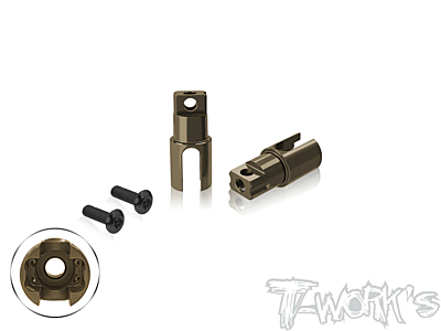 T-Work's 7075-T6 Hard Coated Alum. Front Spool Cups for Xray X4'23 for BB Drive Shaft