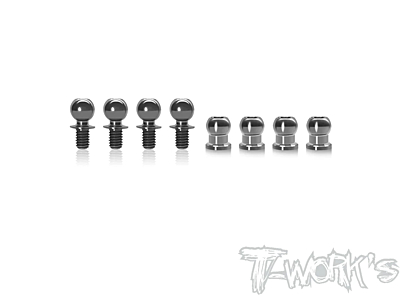 T-Work's 64 Titanium Fully Adjustable Anti-roll Bar Joint for Yokomo BD11 (Each 4pcs)