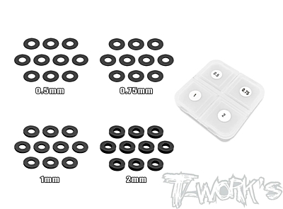 T-Work's Aluminum Shim 3.5 x 8.5mm Set Black (Each 10pcs)