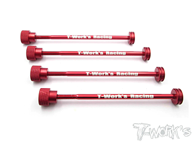 T-Work's 1/10 Touring Car and 2WD Buggy Tire Holder 100mm (4pcs, Red)
