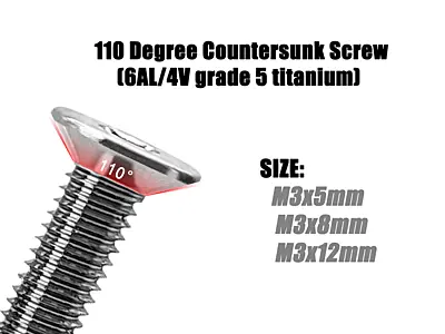 T-Work's 3mm x 5mm 64 Titanium 110 Degree Countersunk Screw (8pcs)