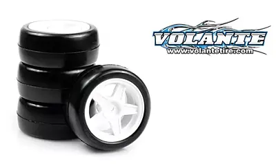 Volante Mini 36R Rubber Slick Tire Pre-glued 0 Offset w/5 Spoke Wheel (4pcs)